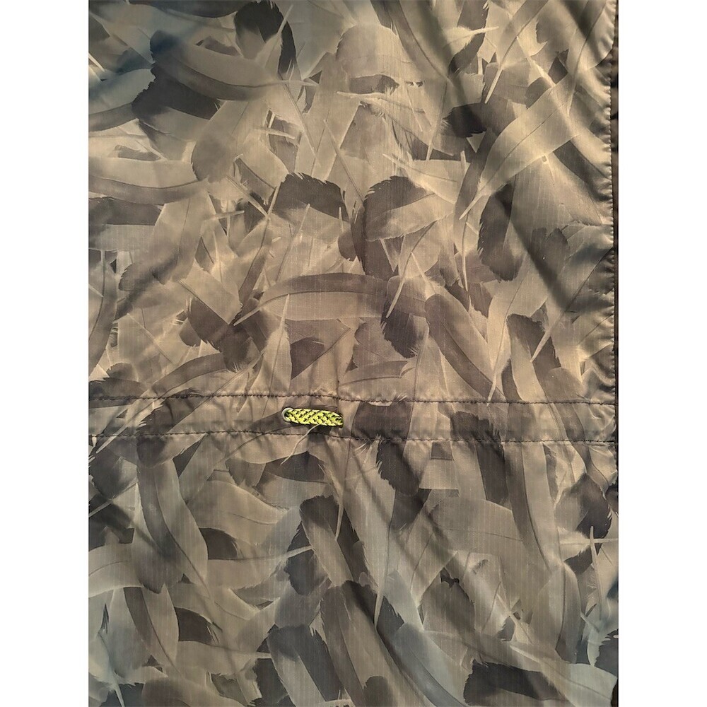 Nike Windbreaker Jacket Womens Small Gray Black Geometric Hooded Full Zip - Picture 9 of 14